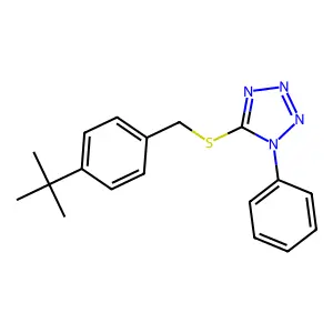 5-[(4-Tert-butylphenyl)methylsulfanyl]-1-phenyltetrazole structure