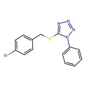 5-[(4-Bromophenyl)methylthio]-1-phenyl-1,2,3,4-tetraazole structure