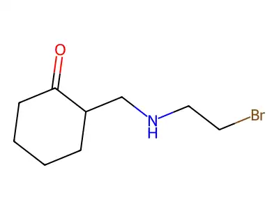 2-{[(2-Bromoethyl)amino]methyl}cyclohexan-1-one structure