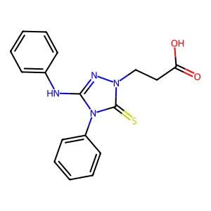 3-(3-anilino-4-phenyl-5-thioxo-4,5-dihydro-1H-1,2,4-triazol-1-yl)propanoic acid structure