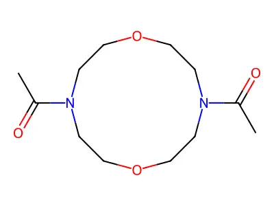 1,7-Dioxa-4,10-diazacyclododecane, 4,10-diacetyl- structure