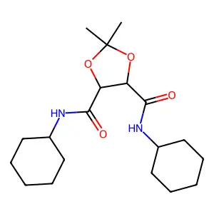 4-N,5-N-dicyclohexyl-2,2-dimethyl-1,3-dioxolane-4,5-dicarboxamide structure