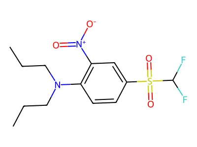 Benzenamine, 4-[(difluoromethyl)sulfonyl]-2-nitro-N,N-dipropyl- structure