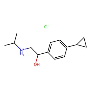 Benzyl alcohol, p-cyclopropyl-alpha-((isopropylamino)methyl)-, hydrochloride structure