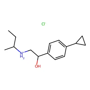 Benzyl alcohol, alpha-((sec-butylamino)methyl)-p-cyclopropyl-, hydrochloride structure