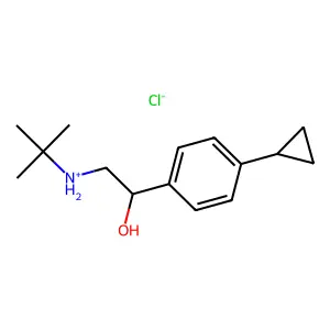 Benzyl alcohol, alpha-((tert-butylamino)methyl)-p-cyclopropyl-, hydrochloride structure