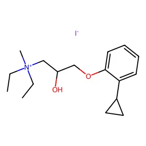 3-(2-Cyclopropylphenoxy)-N,N-diethyl-2-hydroxy-N-methylpropan-1-aminium iodide structure