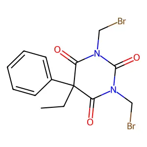Barbituric acid, 1,3-bis(bromomethyl)-5-ethyl-5-phenyl- structure