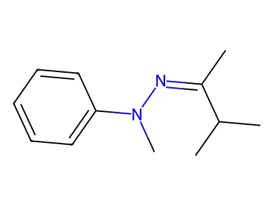 N-methyl-N-(3-methylbutan-2-ylideneamino)aniline structure