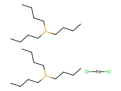 Bis(tributylphosphine)dichloropalladium(II) structure