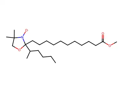 Methyl 11-(2-hexyl-3-hydroxy-4,4-dimethyl-1,3-oxazolidin-2-yl)undecanoate structure