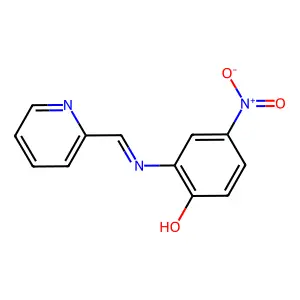 4-Nitro-2-(pyridin-2-ylmethylideneamino)phenol structure