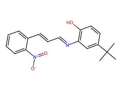 4-Tert-butyl-2-[3-(2-nitrophenyl)prop-2-enylideneamino]phenol structure