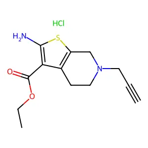 Thieno(2,3-c)pyridine-3-carboxylic acid, 4,5,6,7-tetrahydro-2-amino-6-(2-propenyl)-, ethyl ester, monohydrochloride structure
