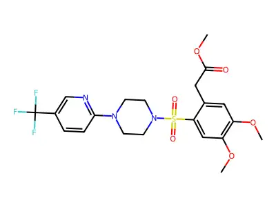 METHYL 2-(4,5-DIMETHOXY-2-((4-(5-(TRIFLUOROMETHYL)(2-PYRIDYL))PIPERAZINYL)SULFONYL)PHENYL)ACETATE structure
