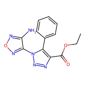 ethyl 1-(4-amino-1,2,5-oxadiazol-3-yl)-5-phenyl-1H-1,2,3-triazole-4-carboxylate structure