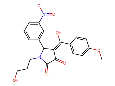 3-hydroxy-1-(3-hydroxypropyl)-4-(4-methoxybenzoyl)-5-(3-nitrophenyl)-1H-pyrrol-2(5H)-one structure