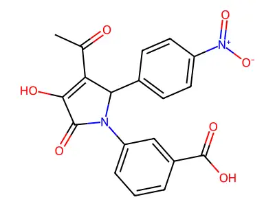3-[3-acetyl-4-hydroxy-2-(4-nitrophenyl)-5-oxo-2H-pyrrol-1-yl]benzoic Acid structure