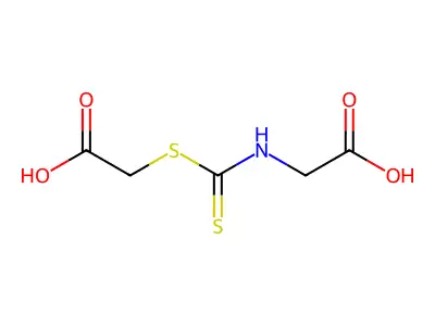 2-(Carboxymethylsulfanylcarbothioylamino)acetic acid structure
