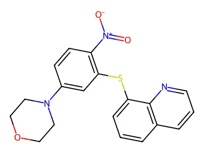 4-(4-Nitro-3-quinolin-8-ylsulfanylphenyl)morpholine structure
