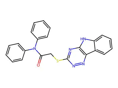 N,N-diphenyl-2-(5H-[1,2,4]triazino[5,6-b]indol-3-ylsulfanyl)acetamide structure