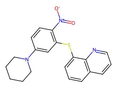 8-(2-Nitro-5-piperidin-1-ylphenyl)sulfanylquinoline structure
