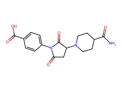 4-[3-(4-Carbamoylpiperidin-1-yl)-2,5-dioxopyrrolidin-1-yl]benzoic acid structure