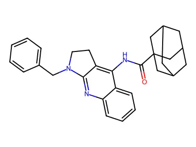 N-(1-benzyl-2,3-dihydropyrrolo[2,3-b]quinolin-4-yl)adamantane-1-carboxamide structure