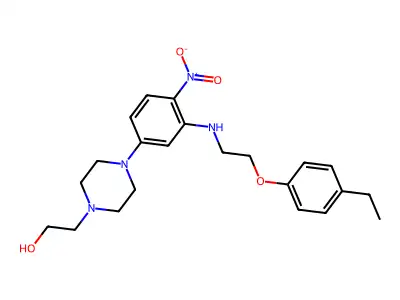 2-[4-[3-[2-(4-Ethylphenoxy)ethylamino]-4-nitrophenyl]piperazin-1-yl]ethanol structure