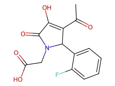 2-[3-acetyl-2-(2-fluorophenyl)-4-hydroxy-5-oxo-2H-pyrrol-1-yl]acetic acid structure