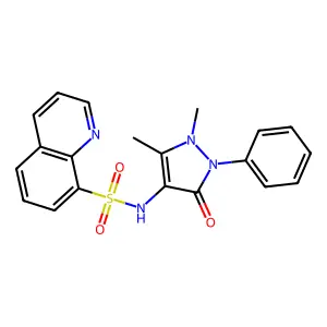 2,3-Dimethyl-1-phenyl-4-((8-quinolylsulfonyl)amino)-3-pyrazolin-5-one structure