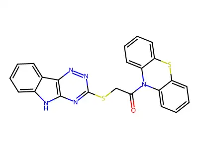 1-Phenothiazin-10-yl-2-(9H-1,3,4,9-tetraaza-fluoren-2-ylsulfanyl)-ethanone structure