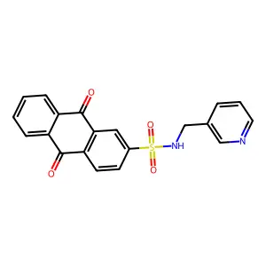 9,10-dioxo-N-(pyridin-3-ylmethyl)-9,10-dihydroanthracene-2-sulfonamide structure