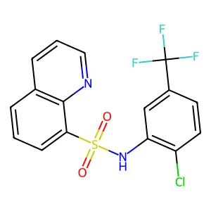 N-[2-chloro-5-(trifluoromethyl)phenyl]quinoline-8-sulfonamide structure