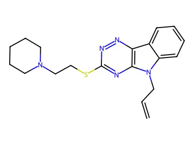 9-Allyl-2-(2-piperidin-1-yl-ethylsulfanyl)-9H-1,3,4,9-tetraaza-fluorene structure