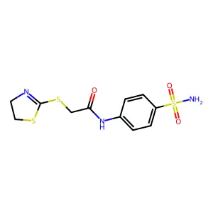 2-(4,5-dihydro-1,3-thiazol-2-ylsulfanyl)-N-(4-sulfamoylphenyl)acetamide structure