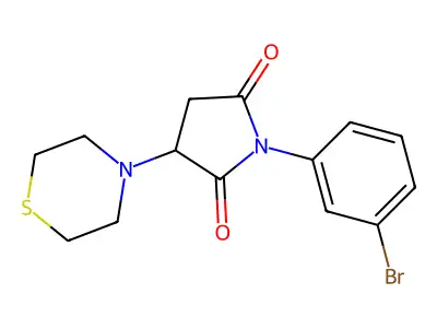1-(3-Bromophenyl)-3-thiomorpholin-4-ylpyrrolidine-2,5-dione structure