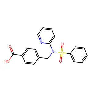 4-([(Phenylsulfonyl)(pyridin-2-yl)amino]methyl)benzoic acid structure