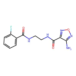 4-amino-N-[2-[(2-fluorobenzoyl)amino]ethyl]-1,2,5-oxadiazole-3-carboxamide structure