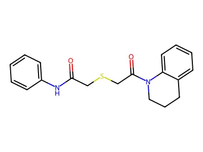 2-[2-(3,4-Dihydro-2H-quinolin-1-yl)-2-oxo-ethylsulfanyl]-N-phenyl-acetamide structure