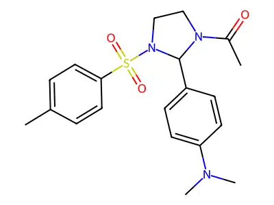 1-Acetyl-2-[4-(dimethylamino)phenyl]-3-[(4-methylphenyl)sulfonyl]imidazolidine structure