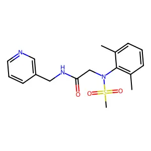 2-(2,6-dimethyl-N-methylsulfonylanilino)-N-(pyridin-3-ylmethyl)acetamide structure