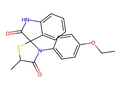 3-(4-ethoxyphenyl)-5-methylspiro[1,3-thiazolidine-2,3'-1H-indole]-2',4-dione structure
