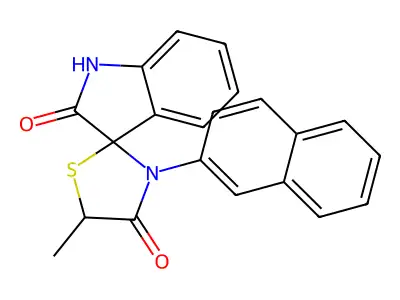 5-methyl-3-naphthalen-2-ylspiro[1,3-thiazolidine-2,3'-1H-indole]-2',4-dione structure