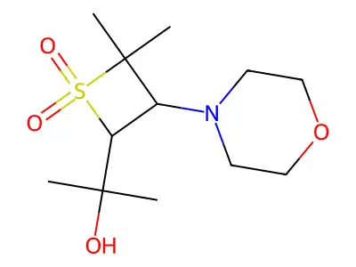 2-(4,4-Dimethyl-3-morpholin-4-yl-1,1-dioxothietan-2-yl)propan-2-ol structure