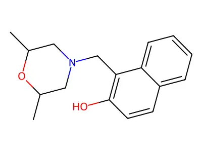 1-[(2,6-Dimethylmorpholin-4-yl)methyl]naphthalen-2-ol structure