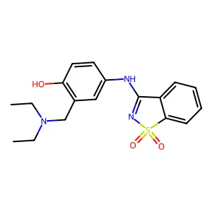 2-[(Diethylamino)methyl]-4-[(1,1-dioxido-1,2-benzisothiazol-3-yl)amino]phenol structure