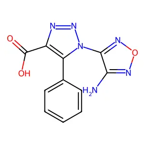 1-(4-amino-1,2,5-oxadiazol-3-yl)-5-phenyl-1H-1,2,3-triazole-4-carboxylic acid structure