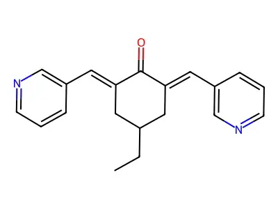 (2E,6E)-4-ethyl-2,6-bis(pyridin-3-ylmethylene)cyclohexanone structure