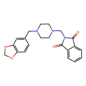 2-[[4-(1,3-Benzodioxol-5-ylmethyl)piperazin-1-yl]methyl]isoindole-1,3-dione structure